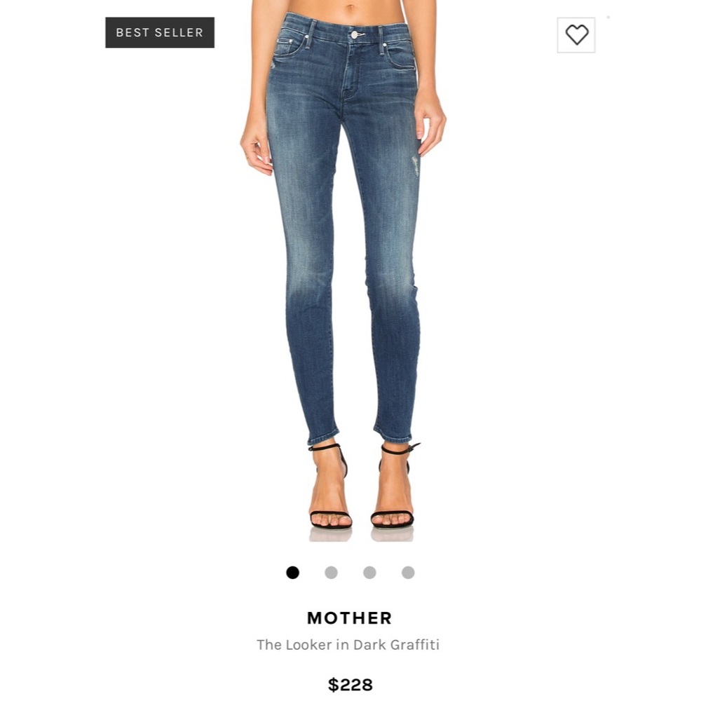 MOTHER DENIM - THE LOOKER in DARK GRAFFITI